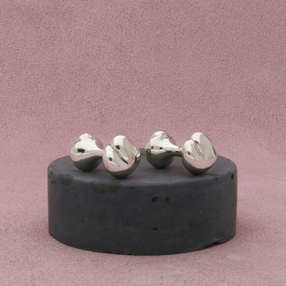 tiffany & co sterling silver mens elsa peretti bone nugget cufflinks - Picture 1 of 3